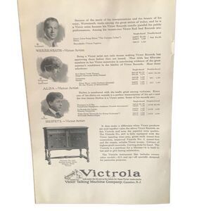 Vintage 1923 Victrola Talking Machine Company Ad Advertisement
